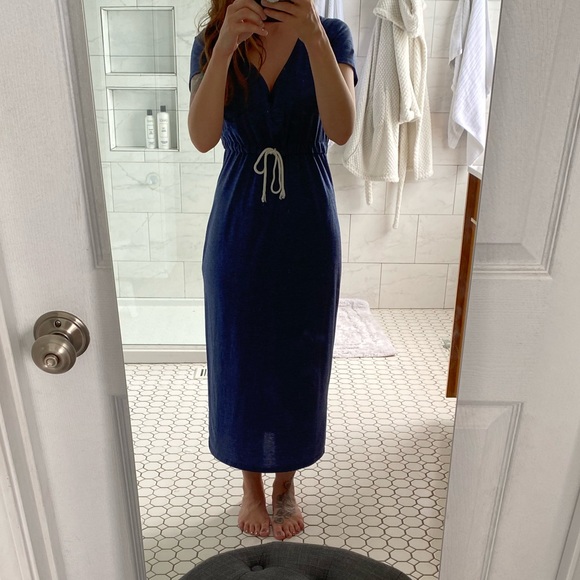Blue Beach Maxi Dress with Drawstring - Picture 3 of 7